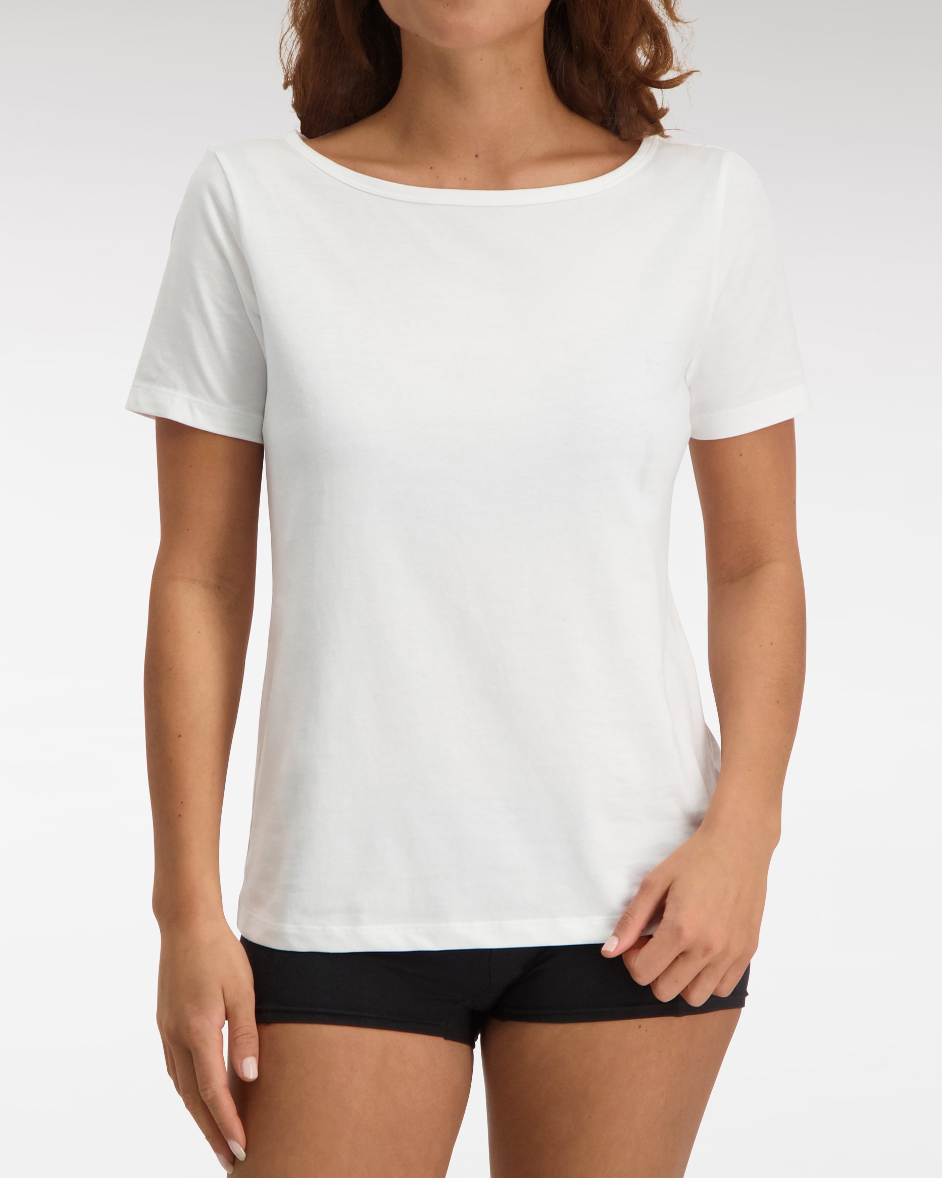 Loose Fit Boat Neck T shirt SS