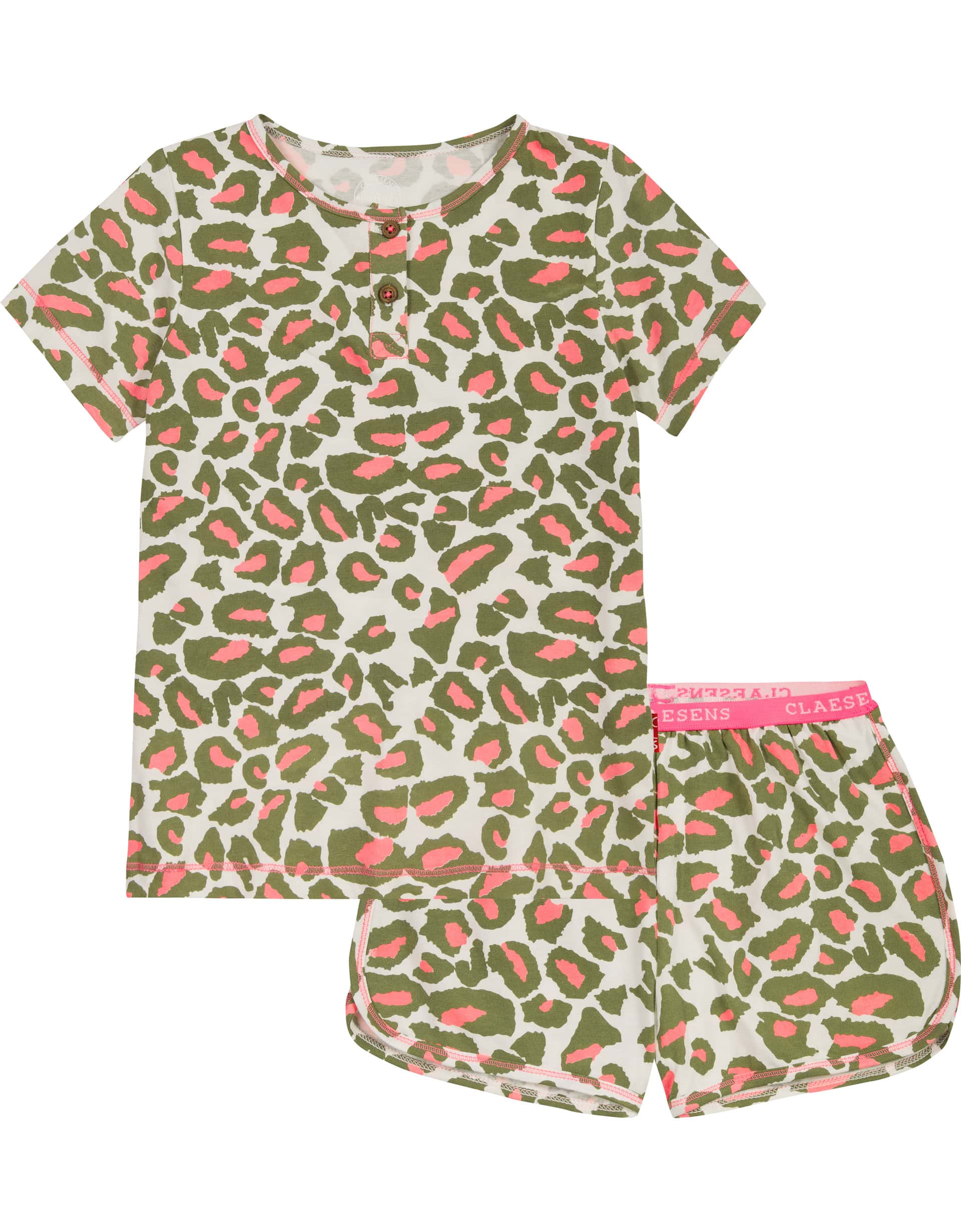 Pyjama Kort Neon Leopard